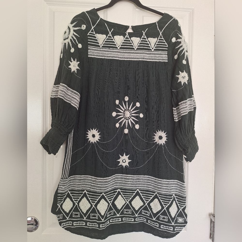 Free People Green Gay‎ dress with embroidery Size XS